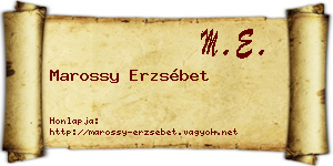 Marossy Erzsébet névjegykártya