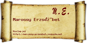 Marossy Erzsébet névjegykártya